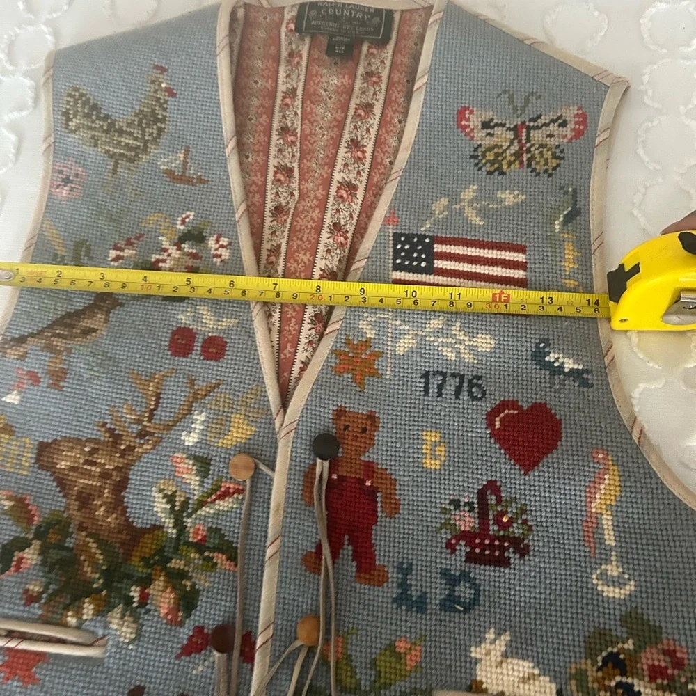 Ralph Lauren Kids Embroidered Vest with Blue and Red Accents - Picture 8 of 14